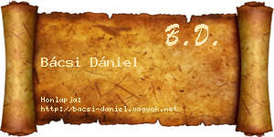 Bácsi Dániel névjegykártya